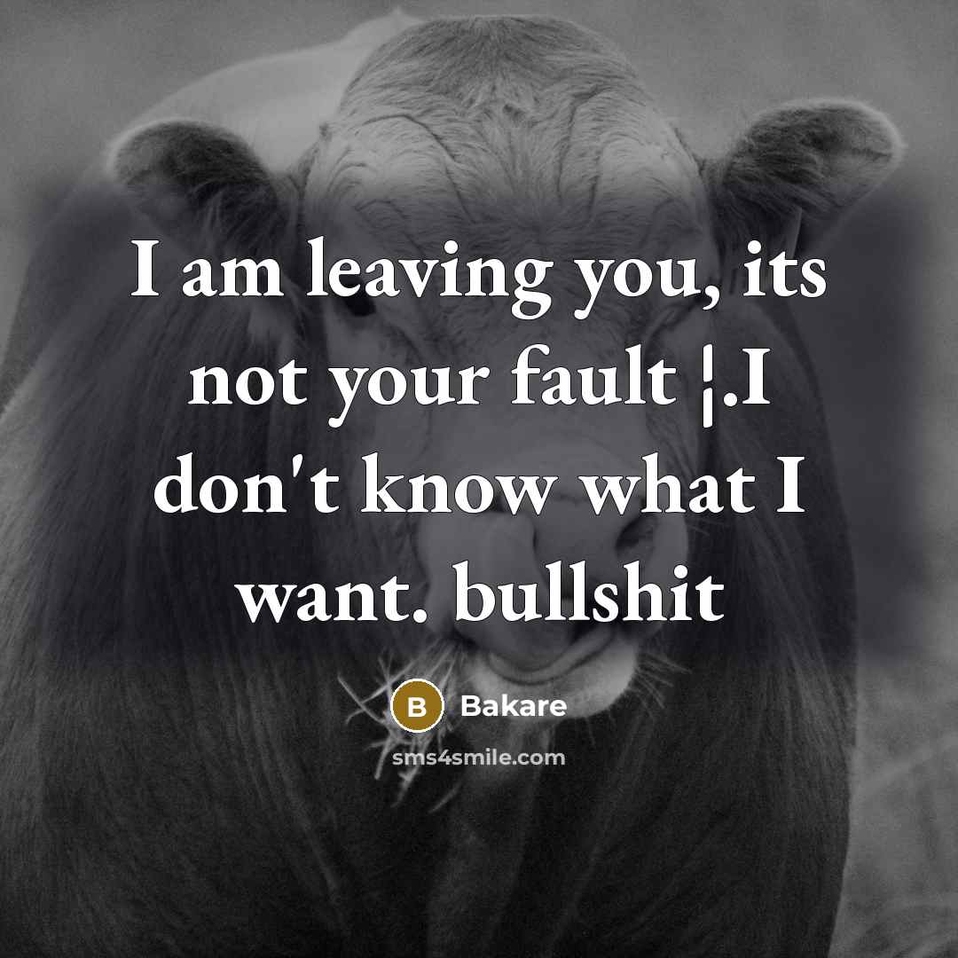 “I am leaving you, its not your fault ¦.I don't…” quote by Bakare