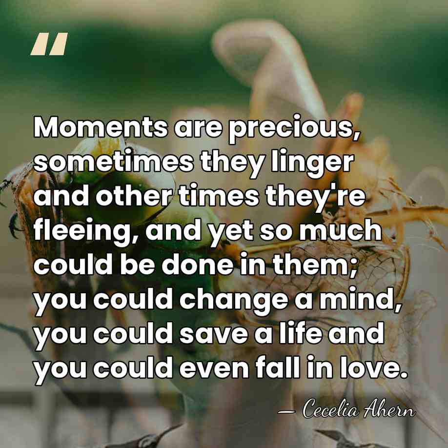 Moments are precious, sometimes they linger and other times they're fleeing, and&hellip; - Cecelia Ahern