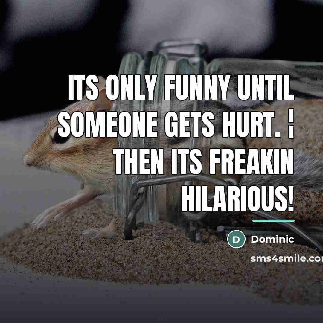 “Its only funny until someone gets hurt. ¦ Then its…” quote by Anonymous