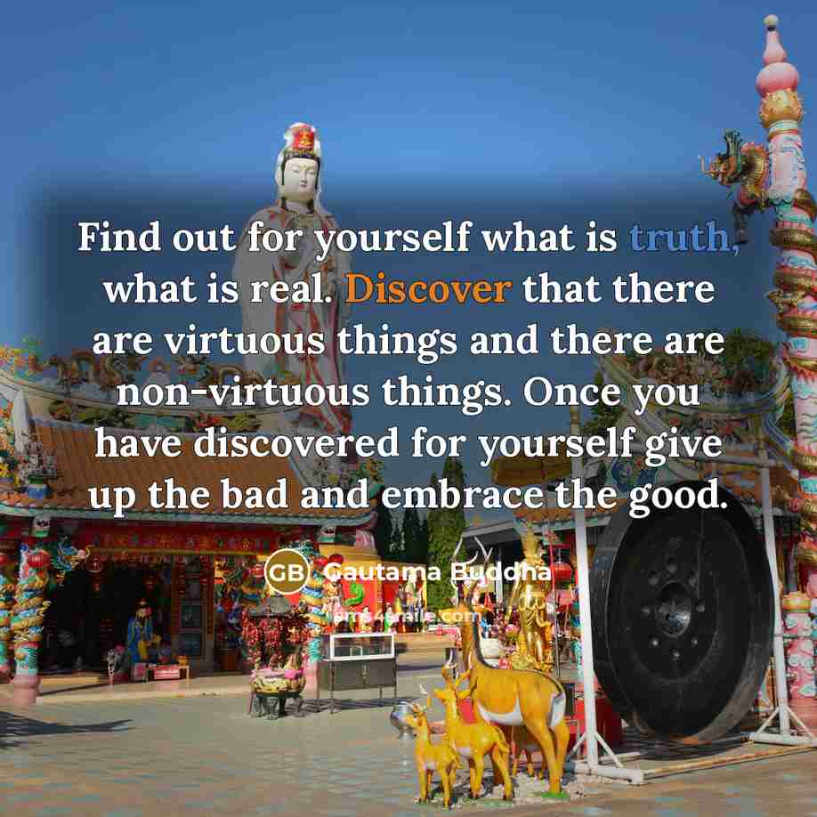 “Find out for yourself what is truth, what is real.…” quote by Gautama Buddha