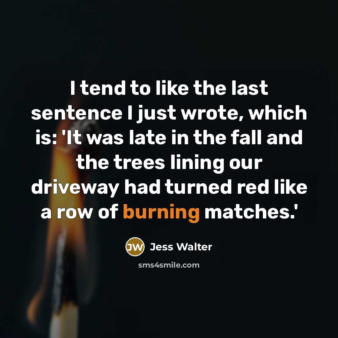 “I tend to like the last sentence I just wrote,…” quote by Jess Walter