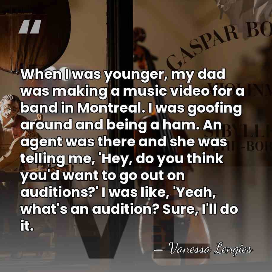 When I was younger, my dad was making a music video for&hellip; - Vanessa Lengies