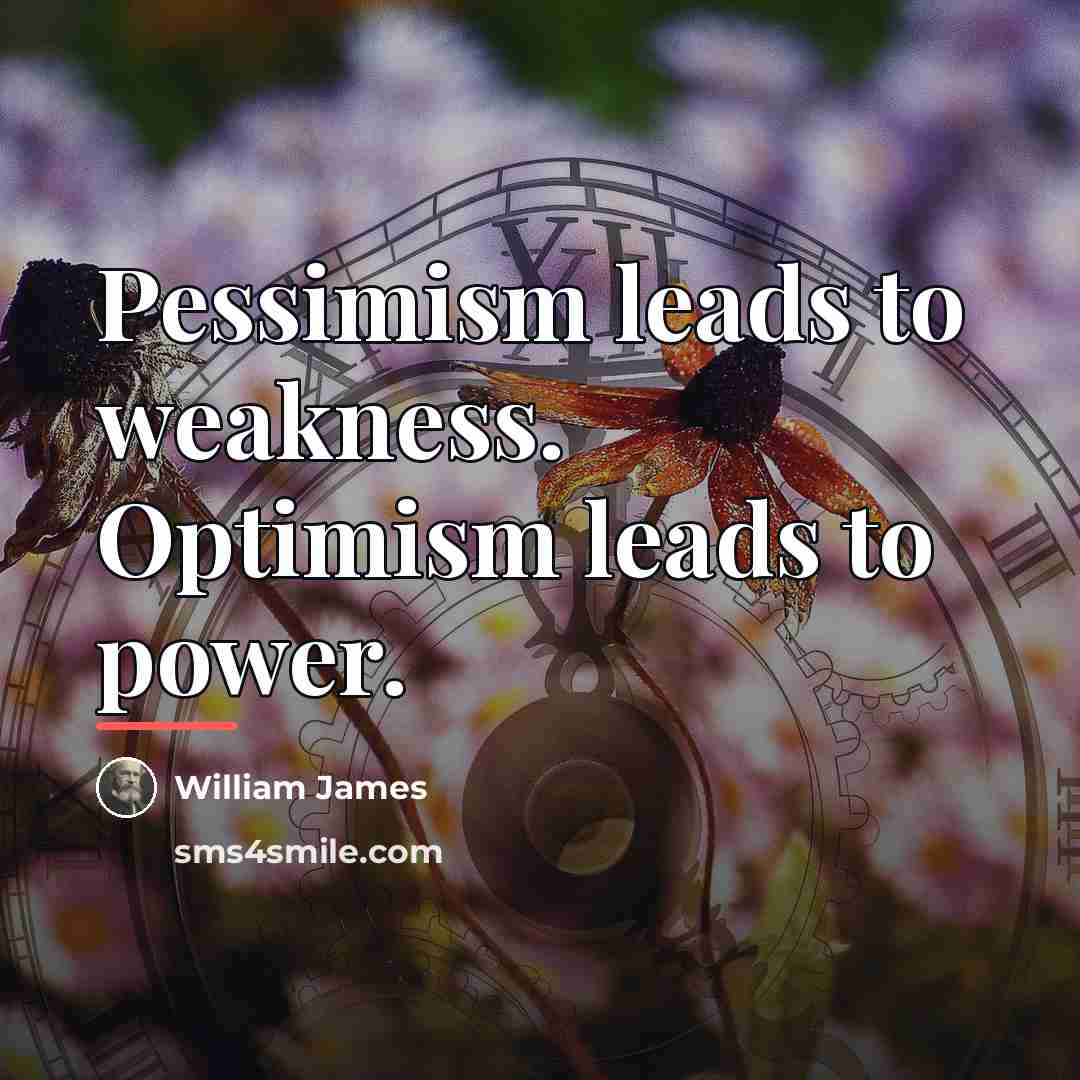 “Pessimism leads to weakness. Optimism leads to power.…” quote by William James