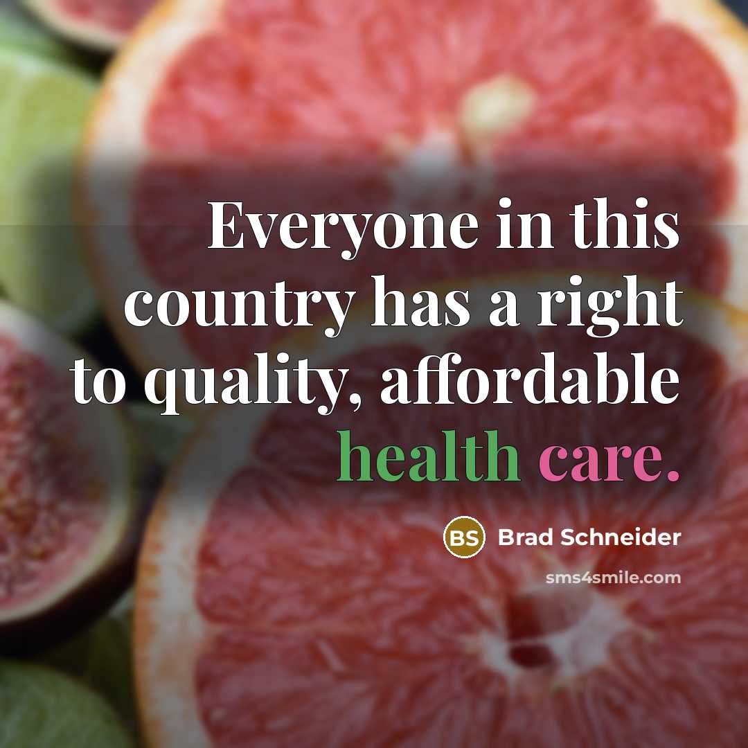 “Everyone in this country has a right to quality, affordable…” quote by Brad Schneider