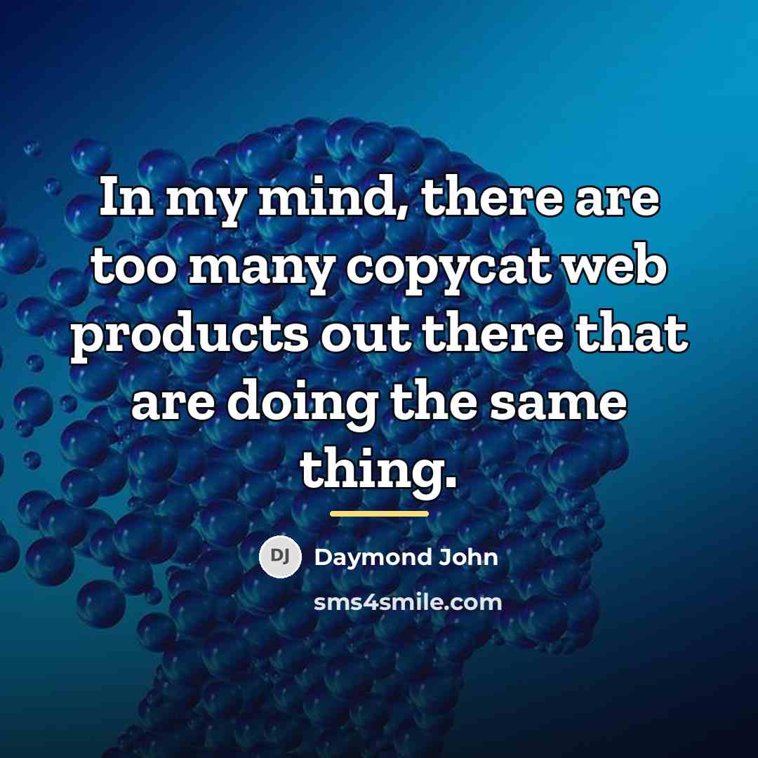 “In my mind, there are too many copycat web products…” quote by Daymond John