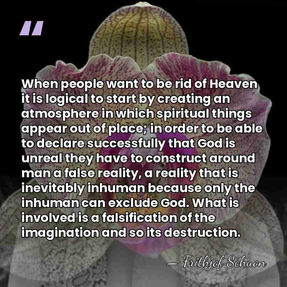 When people want to be rid of Heaven it is logical to&hellip; - Frithjof Schuon