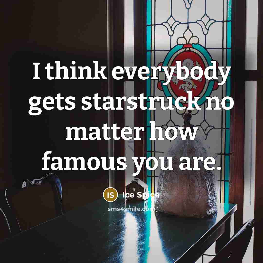 “I think everybody gets starstruck no matter how famous you…” quote by Ice Spice
