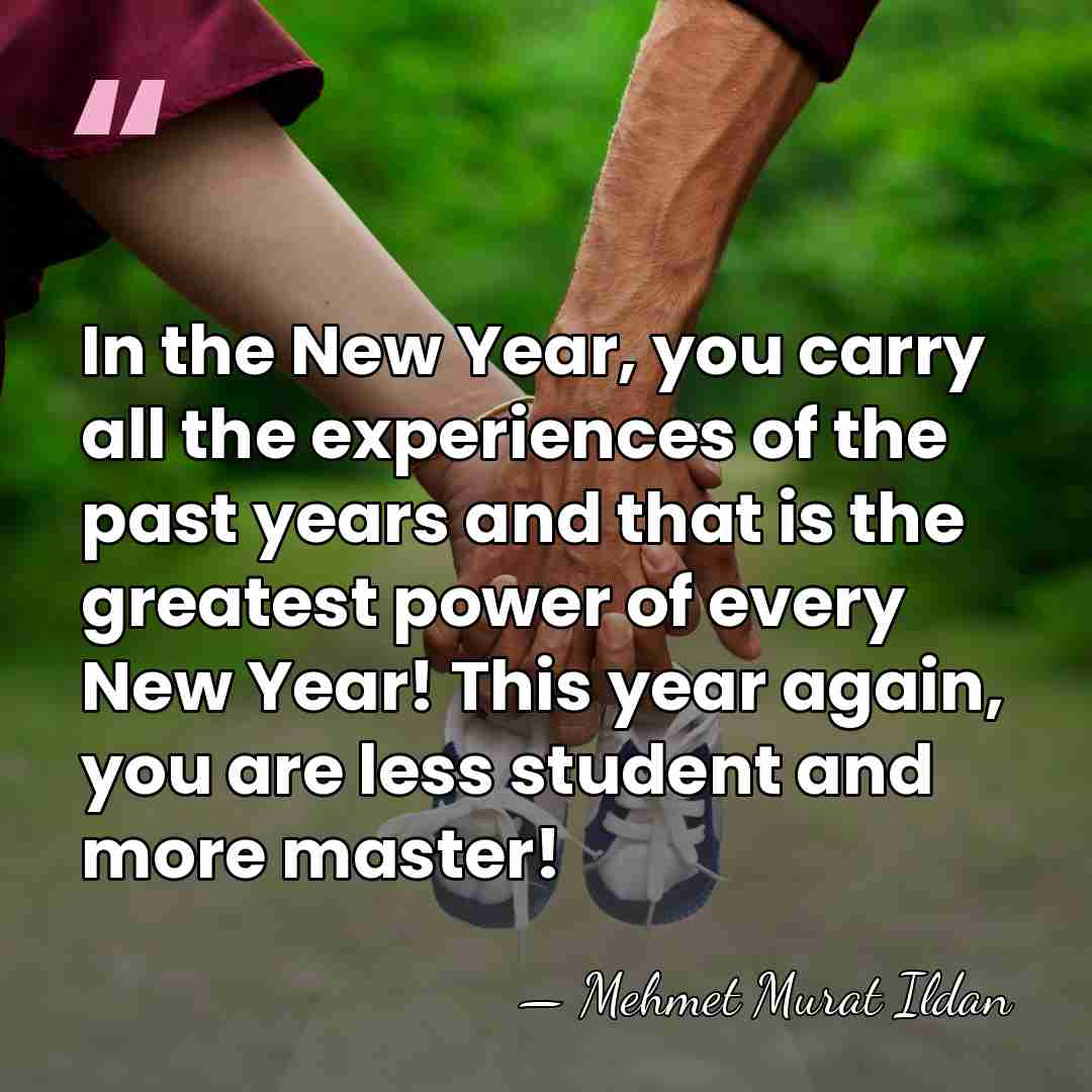 In the New Year, you carry all the experiences of the past&hellip; - Mehmet Murat Ildan