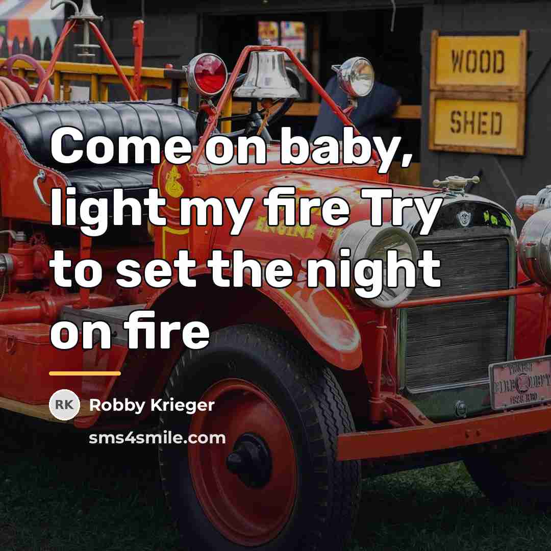 “Come on baby, light my fire Try to set the…” quote by Robby Krieger