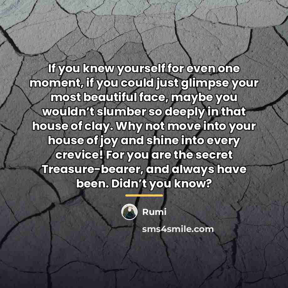 “If you knew yourself for even one moment, if you…” quote by Rumi