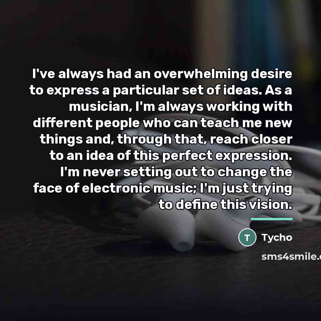 “I've always had an overwhelming desire to express a particular…” quote by Tycho