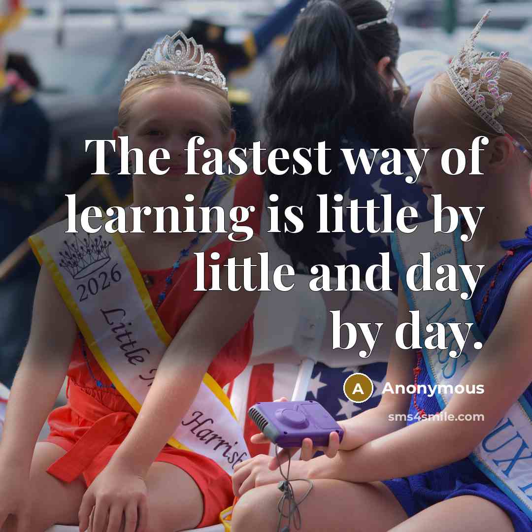 “The fastest way of learning is little by little and…” quote by Anonymous