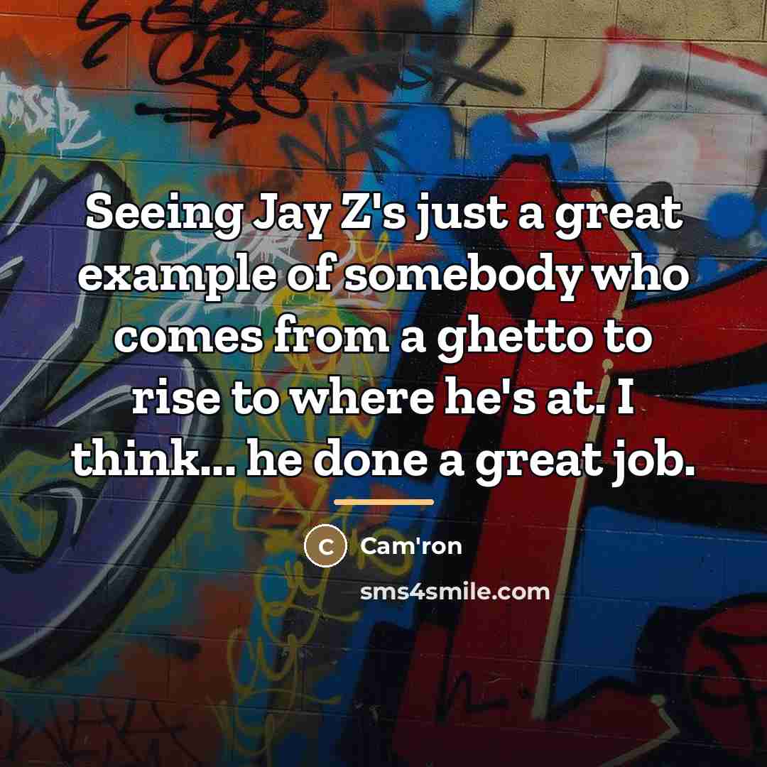“Seeing Jay Z's just a great example of somebody who…” quote by Cam'ron