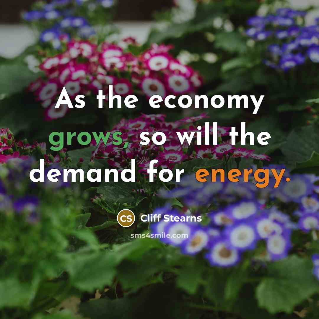 “As the economy grows, so will the demand for energy.” quote by Cliff Stearns