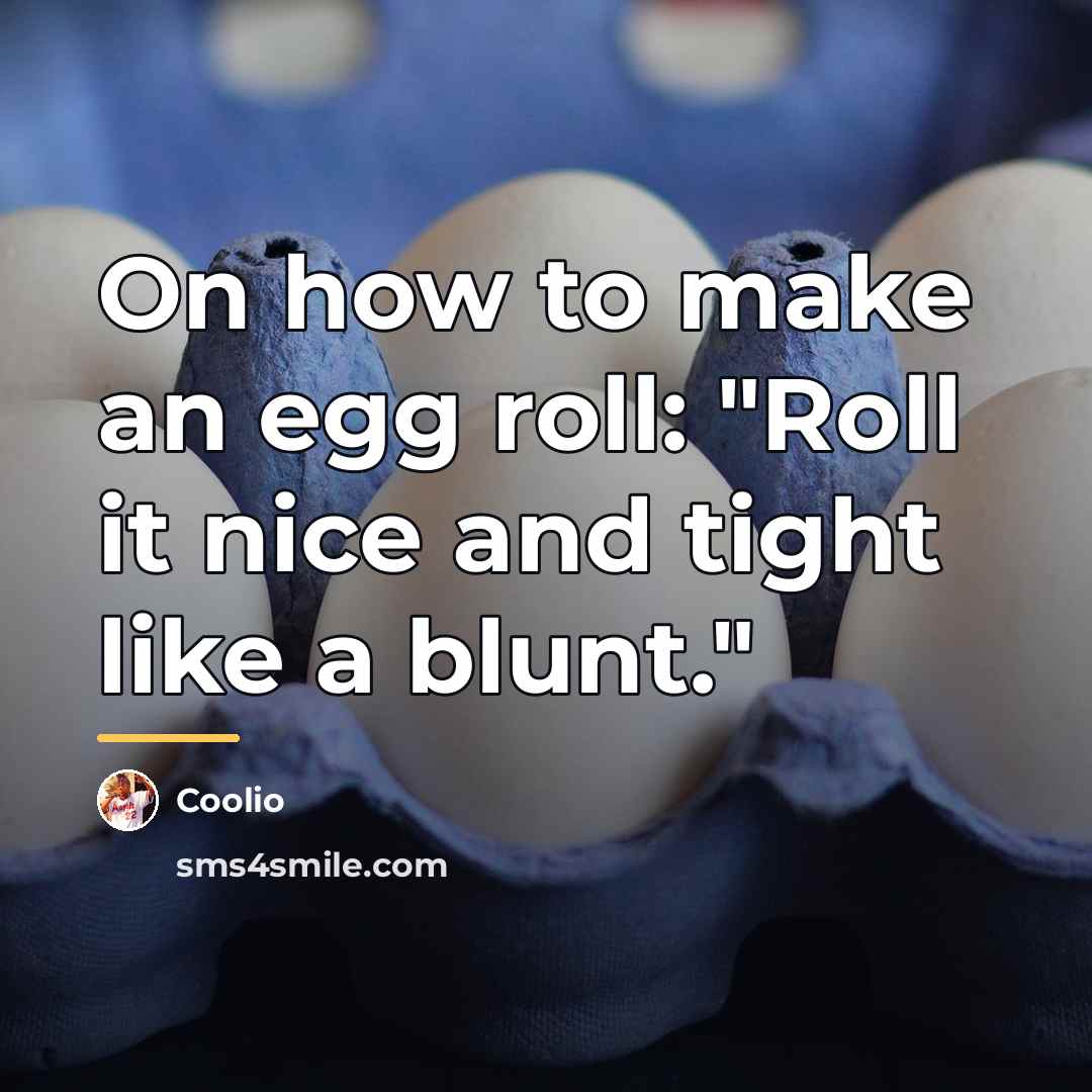 “On how to make an egg roll: "Roll it nice…” quote by Coolio
