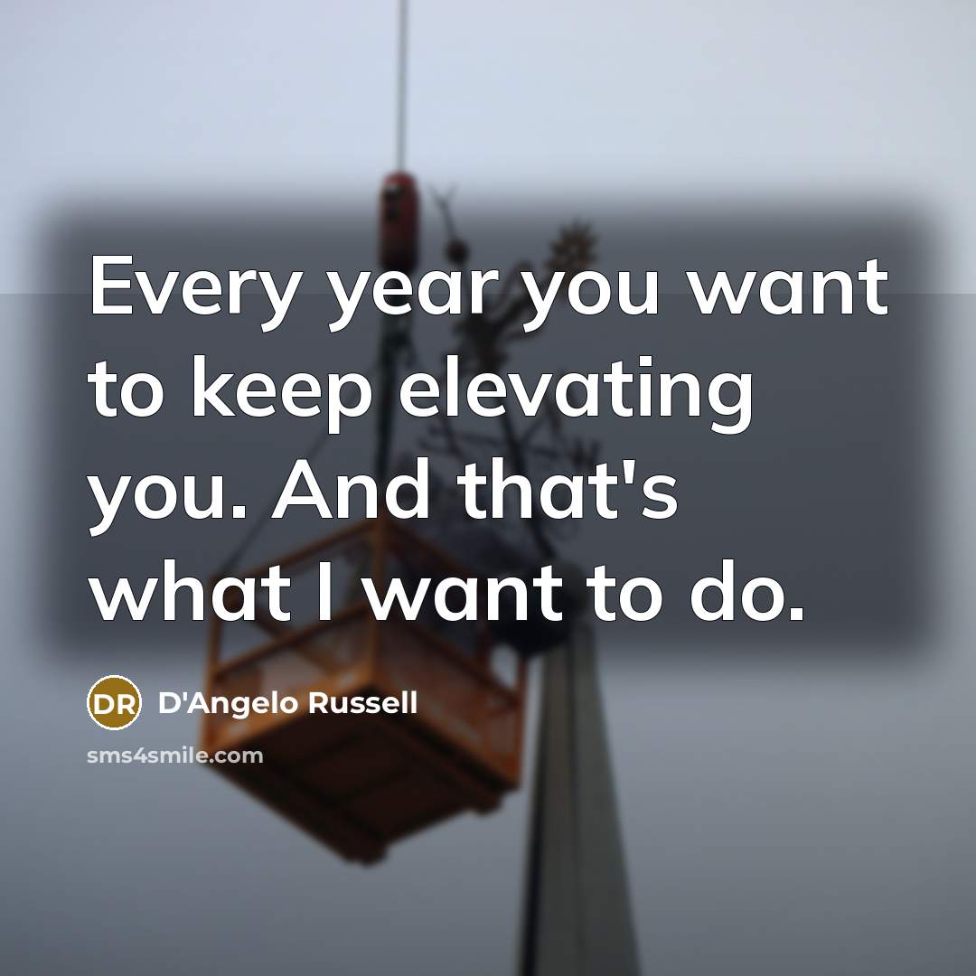 “Every year you want to keep elevating you. And that's what I want to do.” quote by D'Angelo Russell