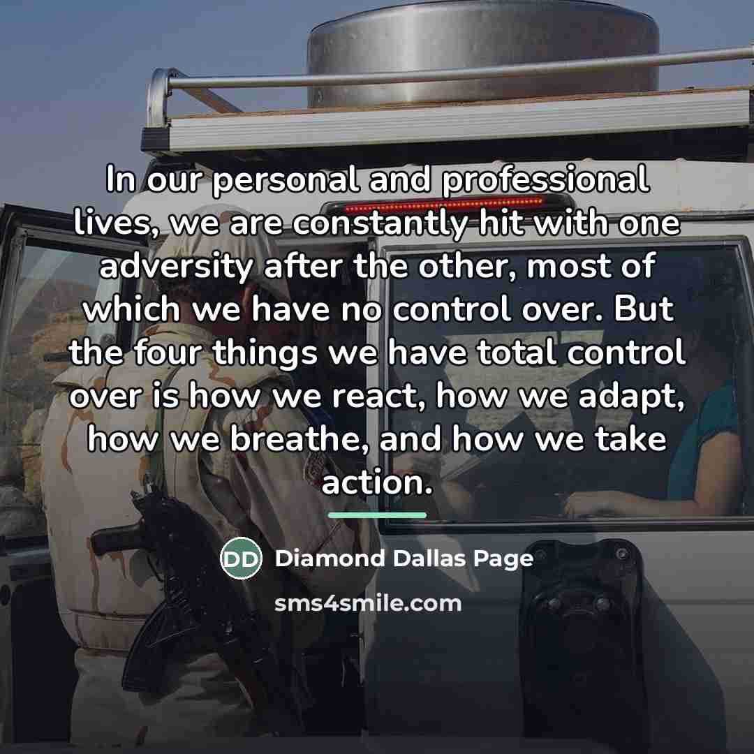 “In our personal and professional lives, we are constantly hit…” quote by Diamond Dallas Page