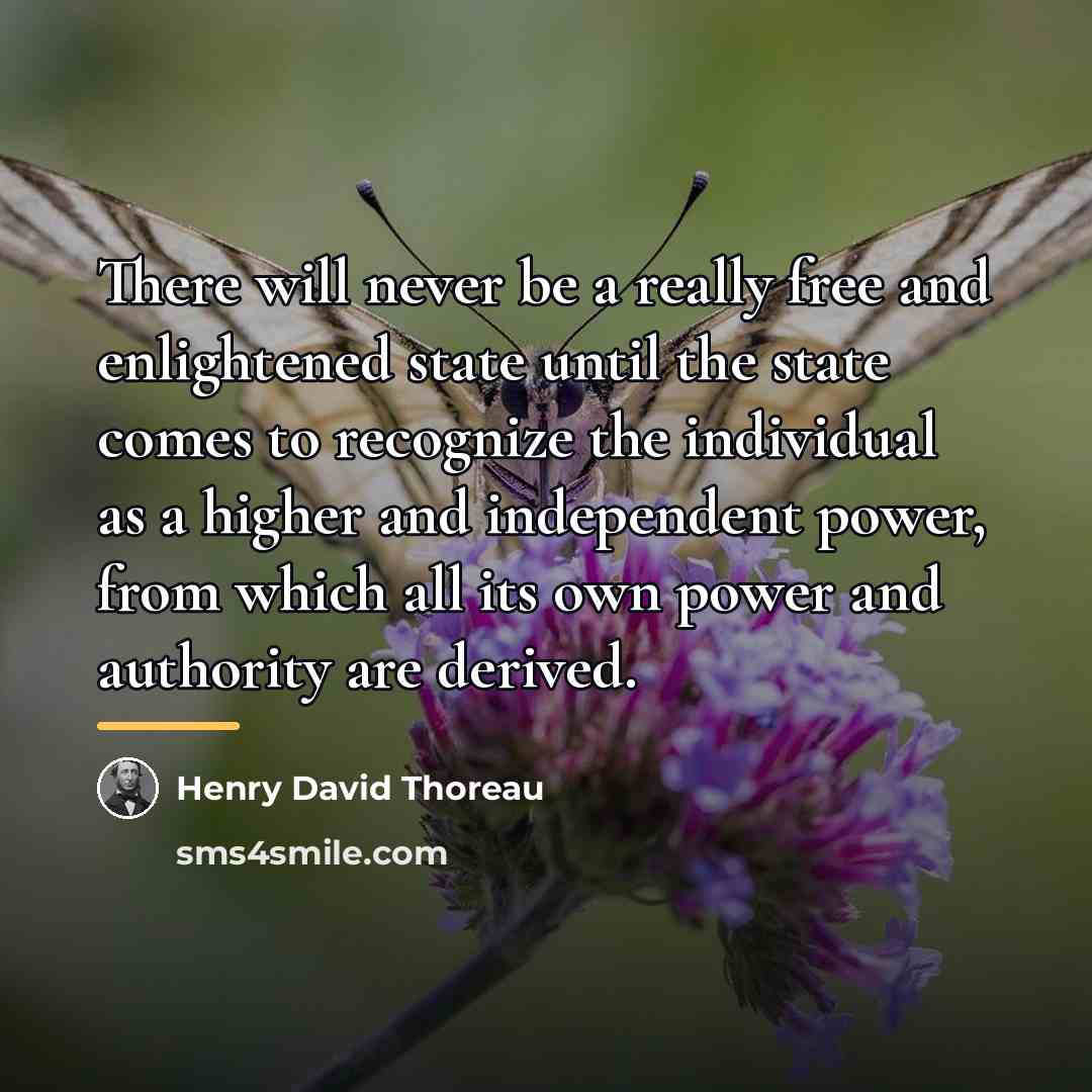 “There will never be a really free and enlightened state…” quote by Henry David Thoreau