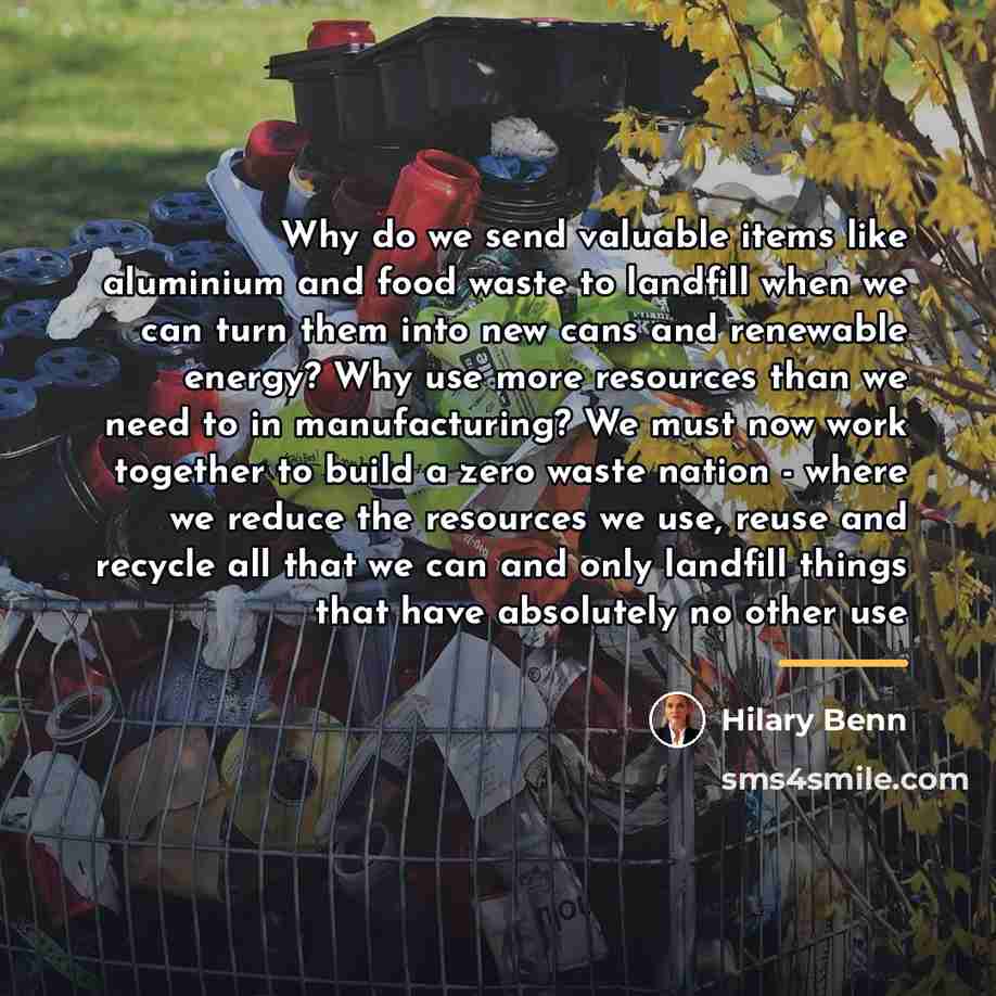 “Why do we send valuable items like aluminium and food…” quote by Hilary Benn