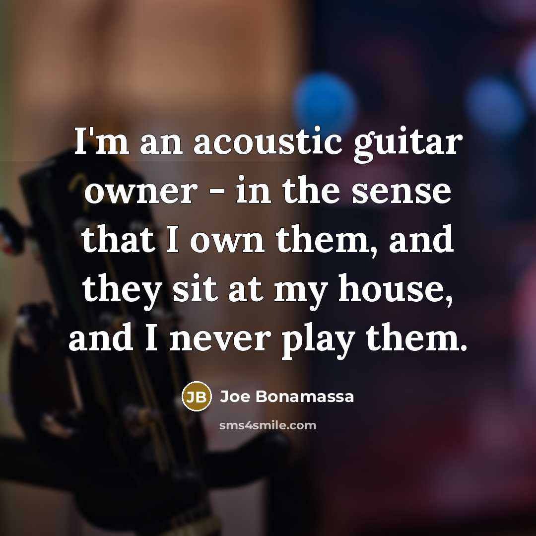 “I'm an acoustic guitar owner - in the sense that…” quote by Joe Bonamassa