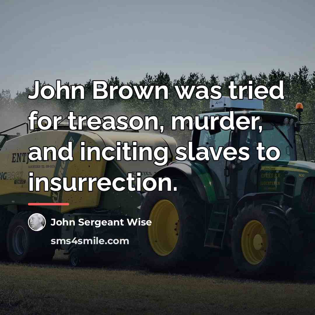 “John Brown was tried for treason, murder, and inciting slaves…” quote by John Sergeant Wise