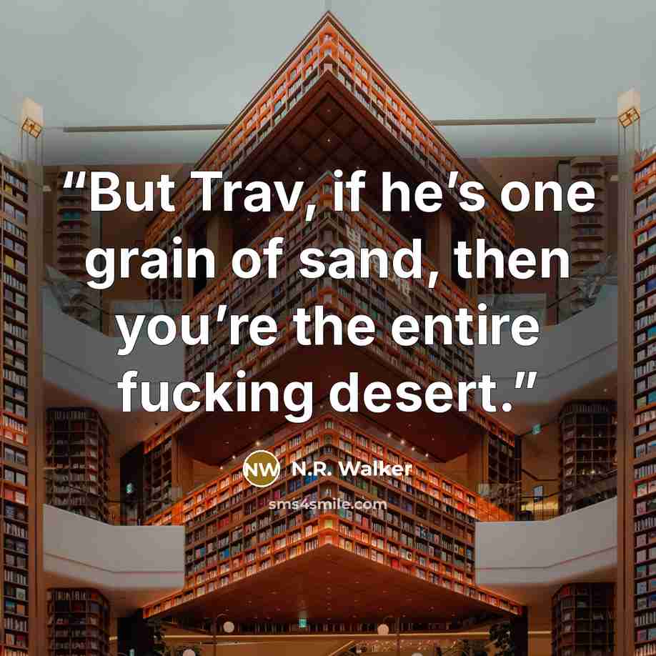 “But Trav, if he’s one grain of sand, then you’re the entire fucking desert.” quote by N.R. Walker