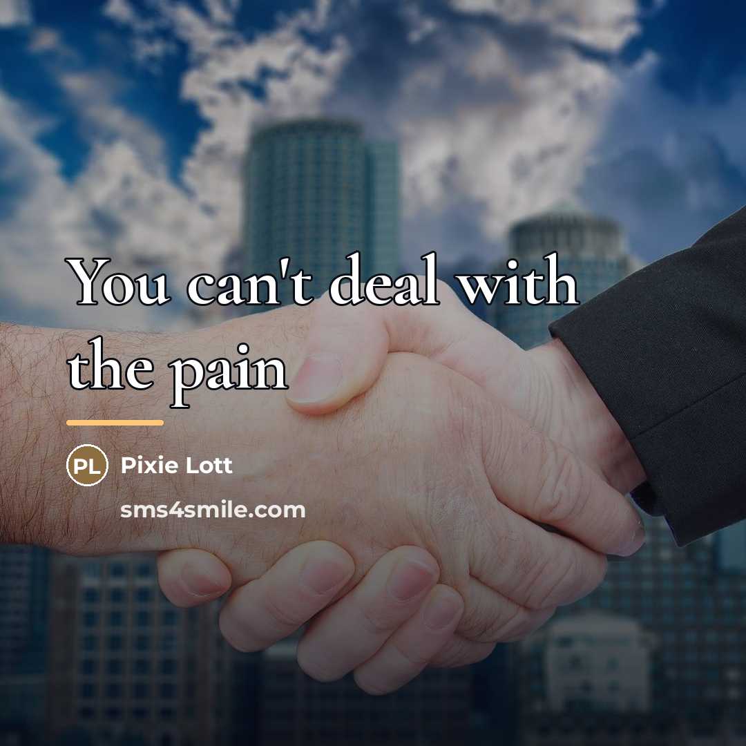 “You can't deal with the pain…” quote by Pixie Lott