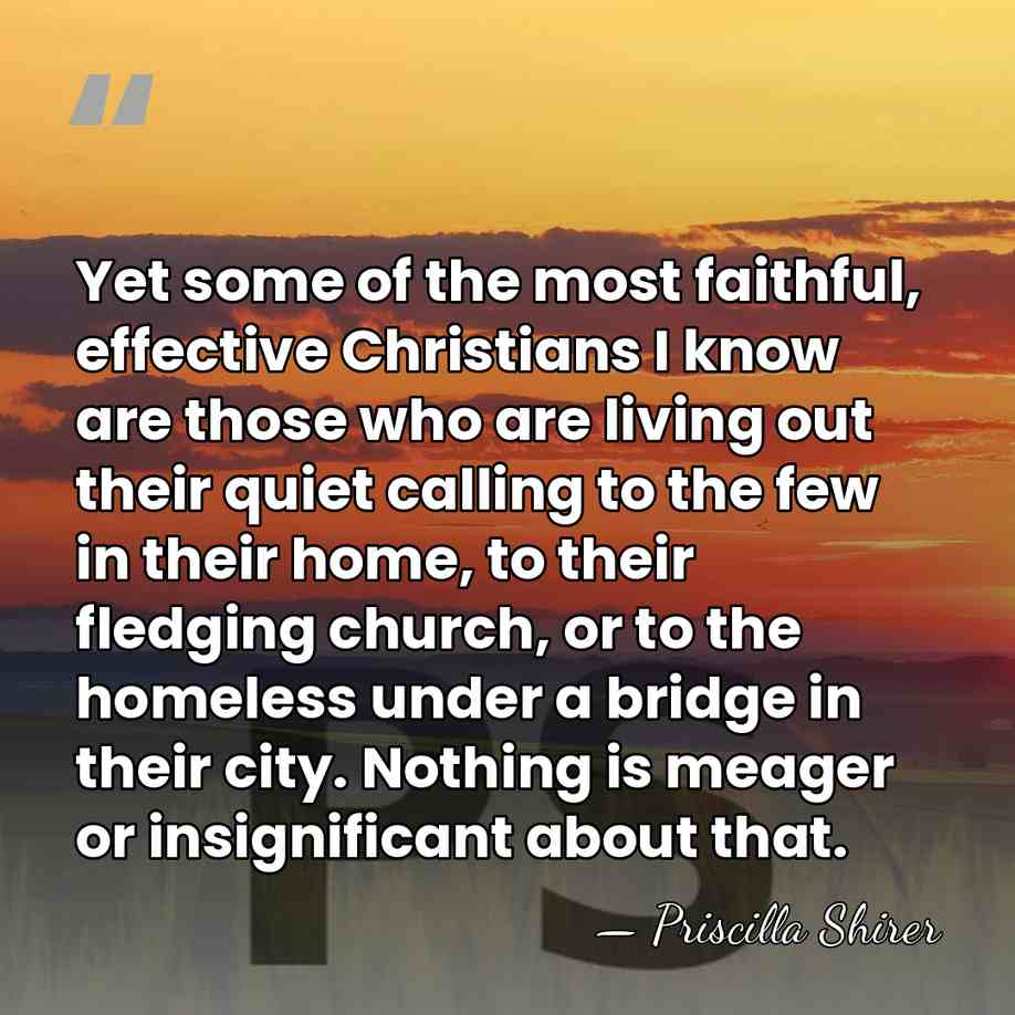 Yet some of the most faithful, effective Christians I know are those&hellip; - Priscilla Shirer