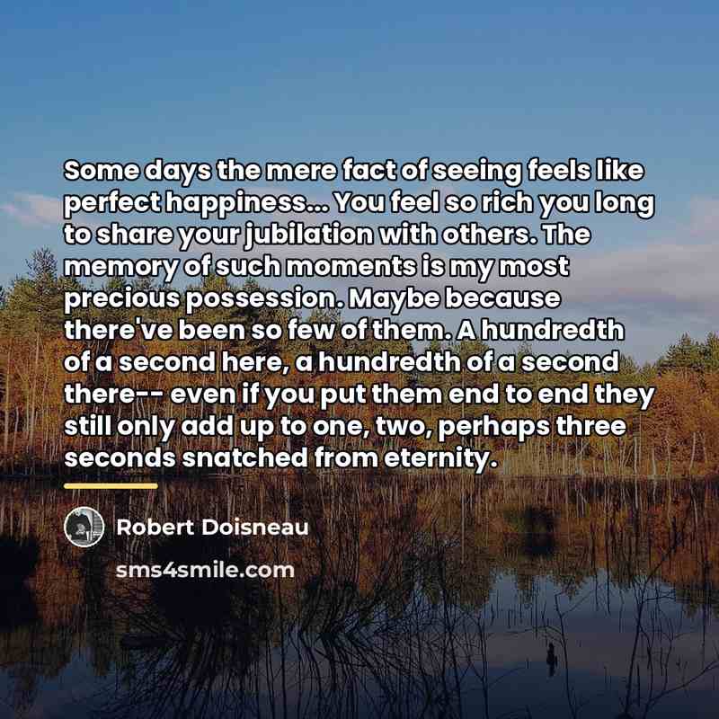 “Some days the mere fact of seeing feels like perfect…” quote by Robert Doisneau