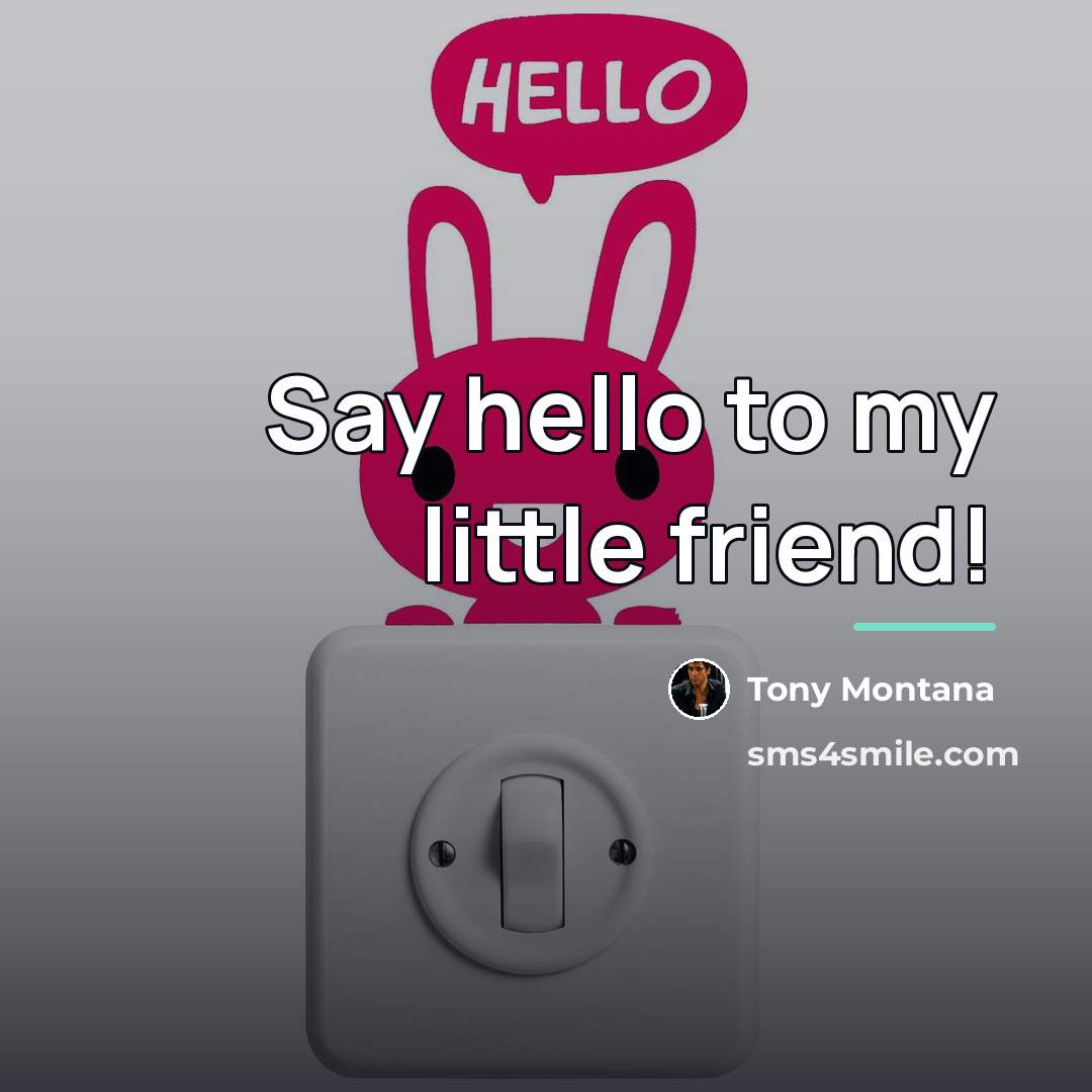 “Say hello to my little friend!…” quote by Tony Montana