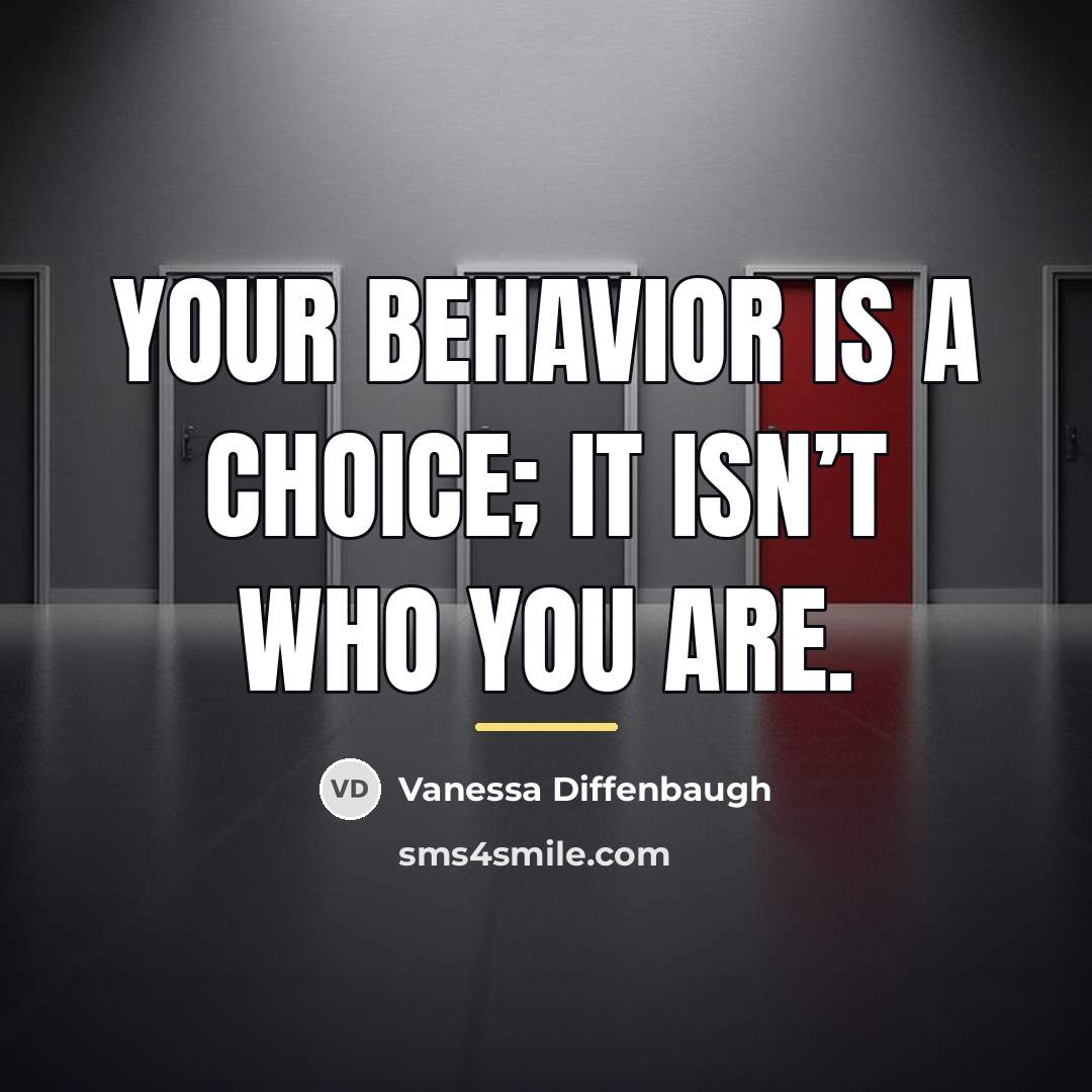 “Your behavior is a choice; it isn’t who you are.…” quote by Vanessa Diffenbaugh