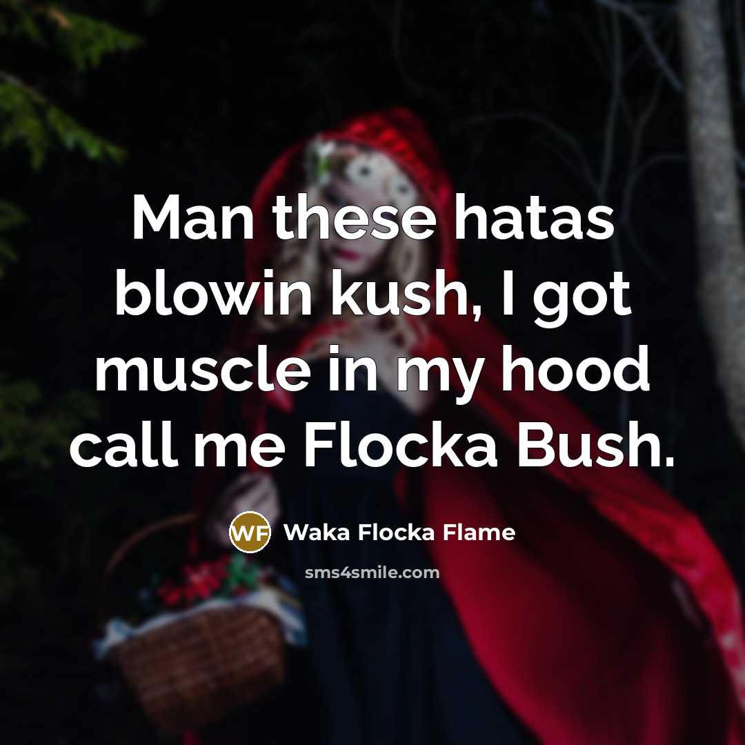 “Man these hatas blowin kush, I got muscle in my…” quote by Waka Flocka Flame