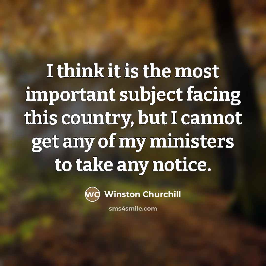 “I think it is the most important subject facing this…” quote by Winston Churchill