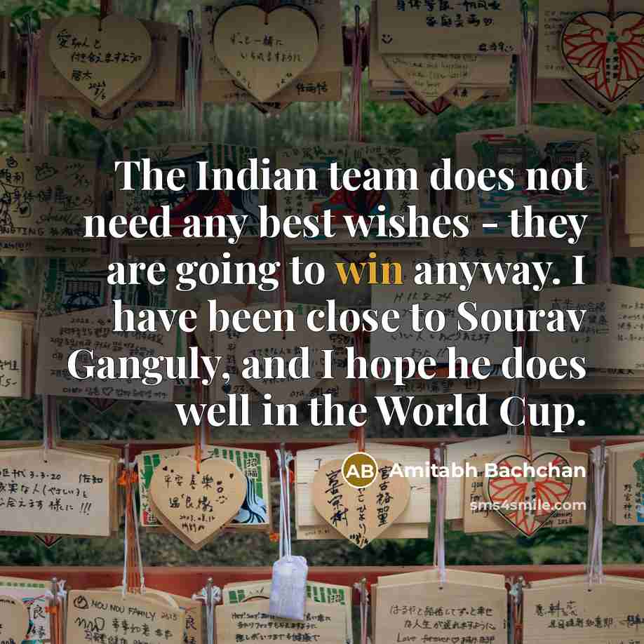 “The Indian team does not need any best wishes -…” quote by Amitabh Bachchan
