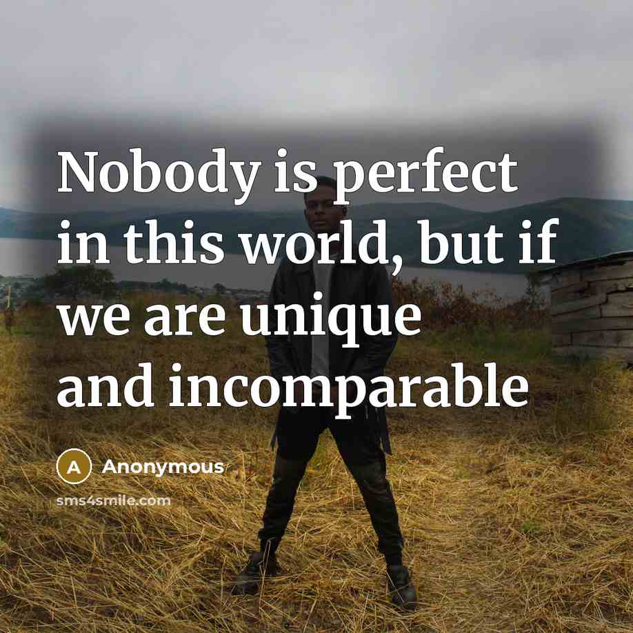 “Nobody is perfect in this world, but if we are…” quote by Anonymous