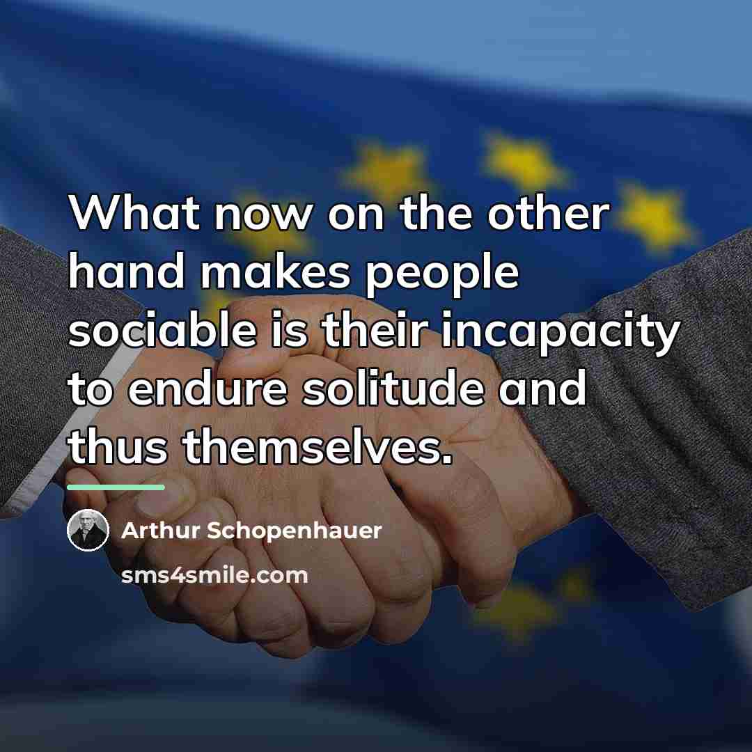 “What now on the other hand makes people sociable is…” quote by Arthur Schopenhauer