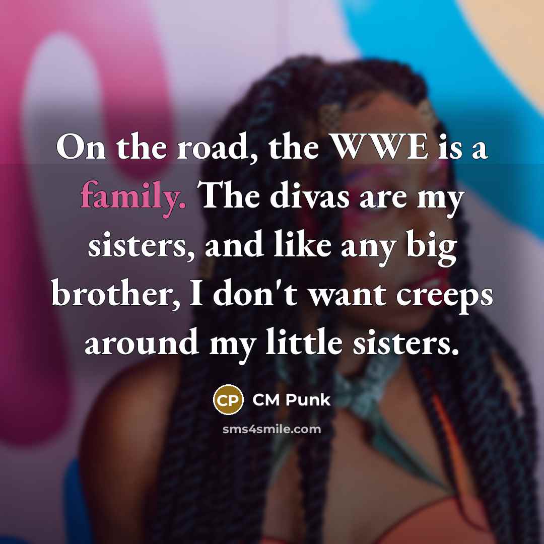 “On the road, the WWE is a family. The divas…” quote by CM Punk