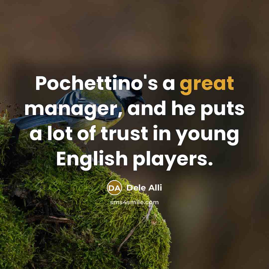 “Pochettino's a great manager, and he puts a lot of…” quote by Dele Alli