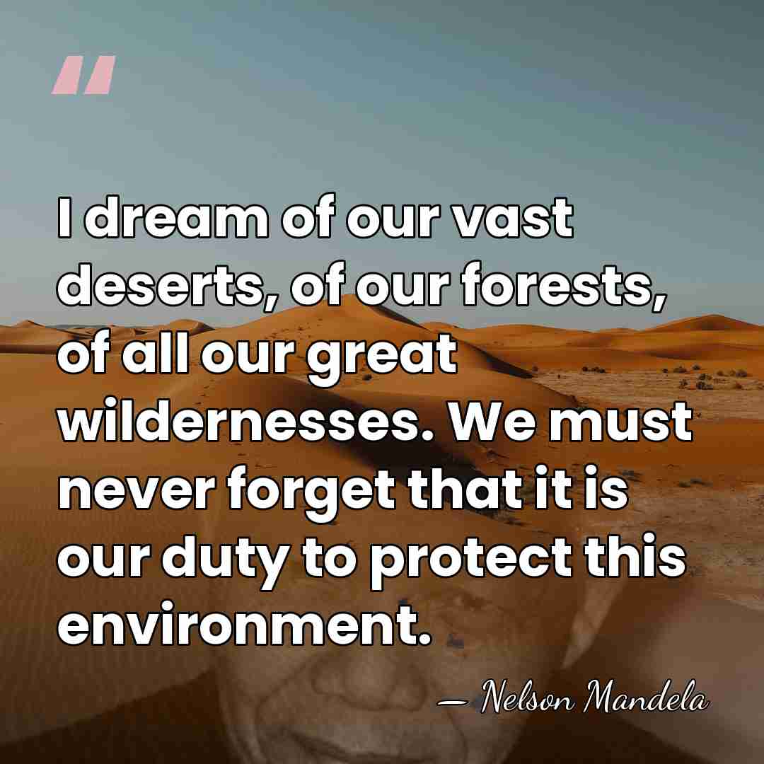 I dream of our vast deserts, of our forests, of all our&hellip; - Nelson Mandela