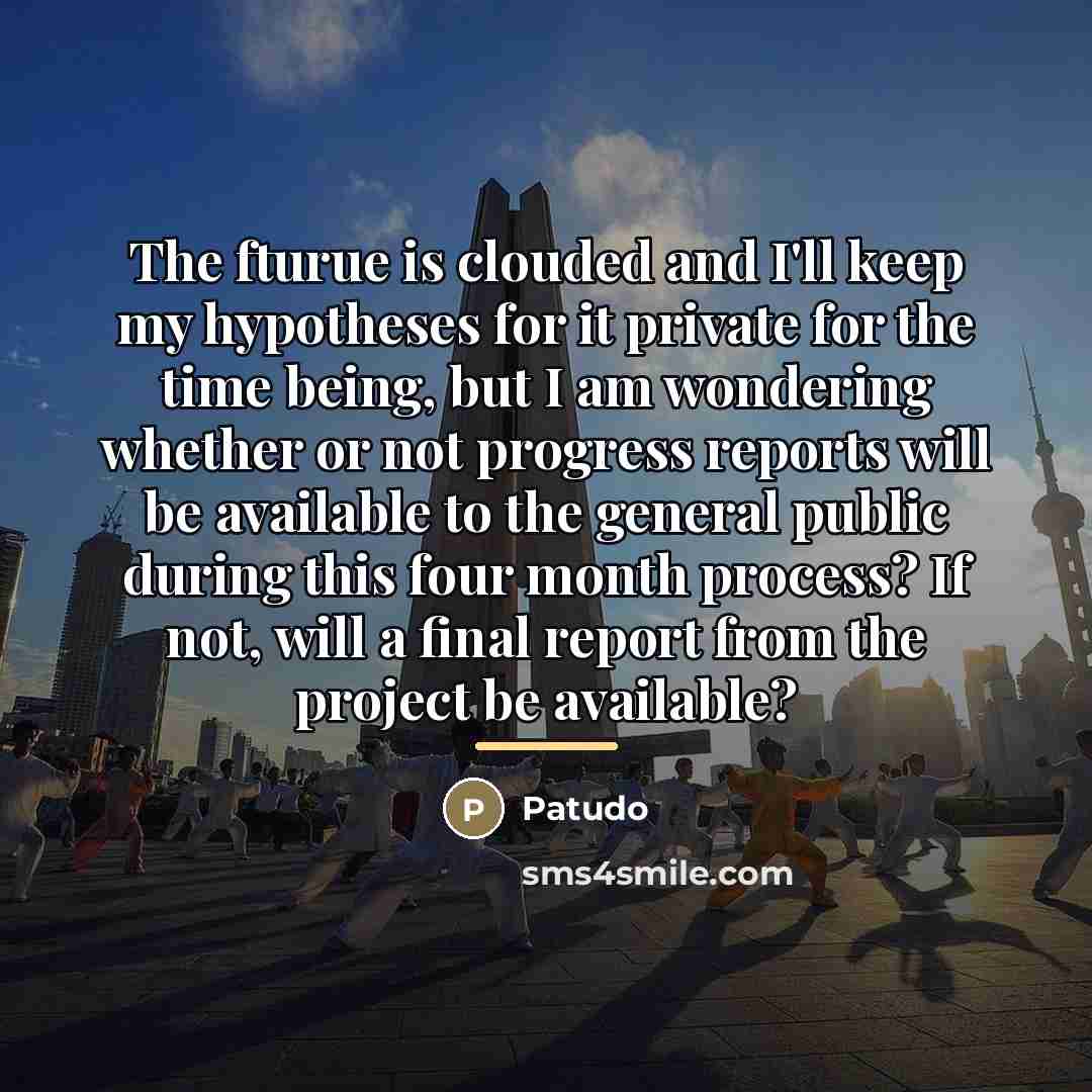“The fturue is clouded and I'll keep my hypotheses for…” quote by Patudo