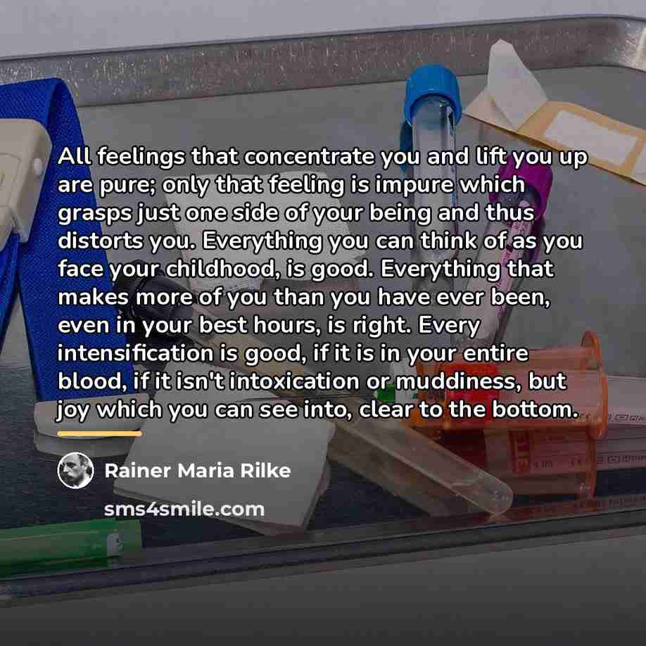 “All feelings that concentrate you and lift you up are…” quote by Rainer Maria Rilke