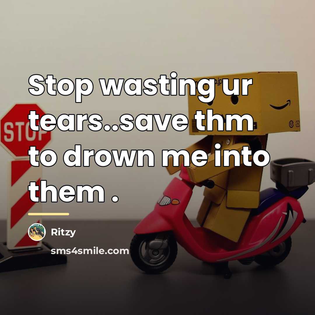 “Stop wasting ur tears..save thm to drown me into them…” quote by Ritzy