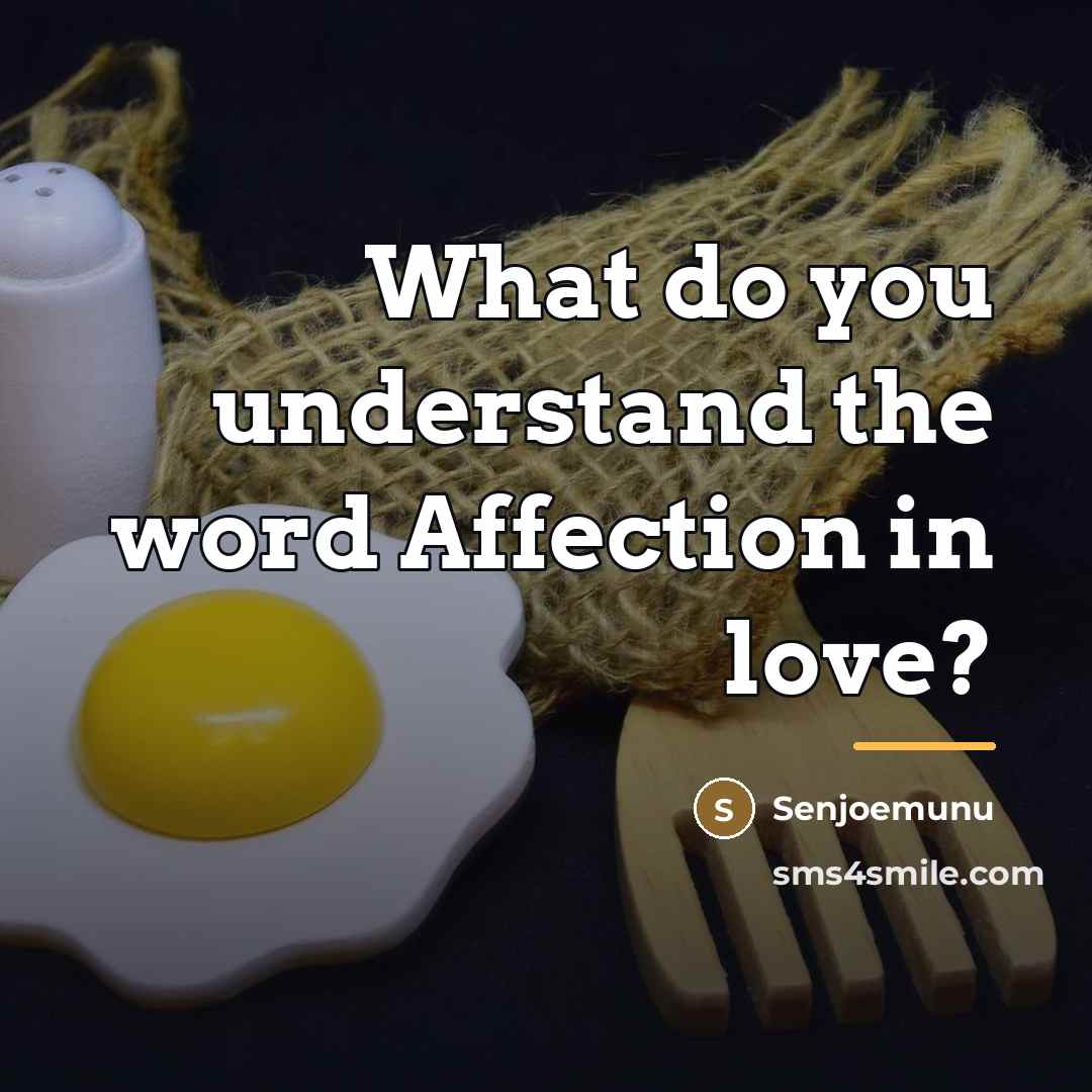 “What do you understand the word Affection in love?…” quote by Senjoemunu