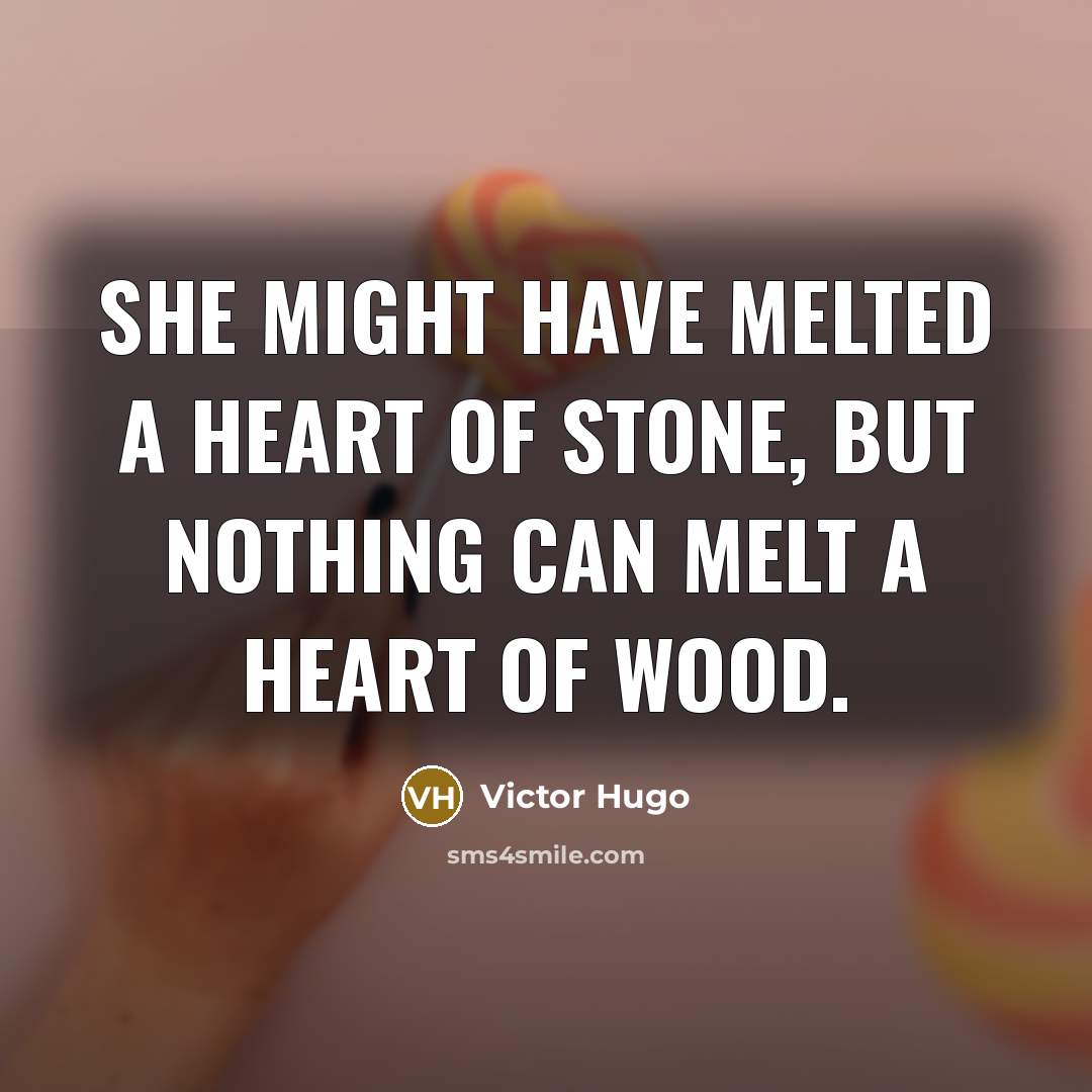 “She might have melted a heart of stone, but nothing…” quote by Victor Hugo