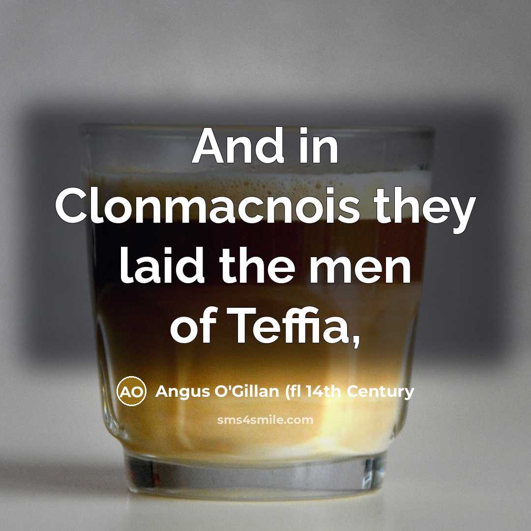 “And in Clonmacnois they laid the men of Teffia,” quote by Angus O'Gillan (fl 14th Century
