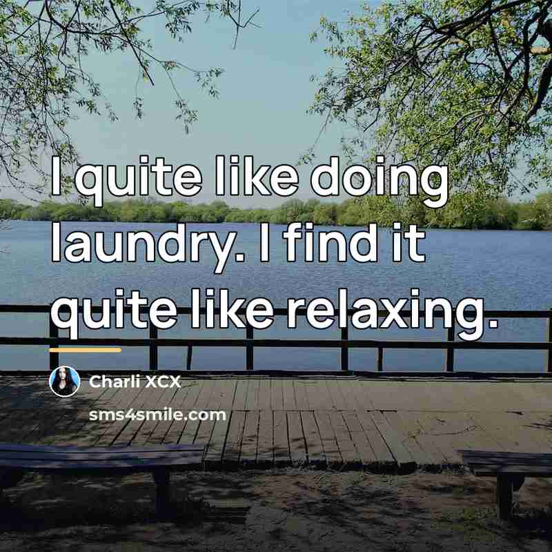 “I quite like doing laundry. I find it quite like…” quote by Charli XCX