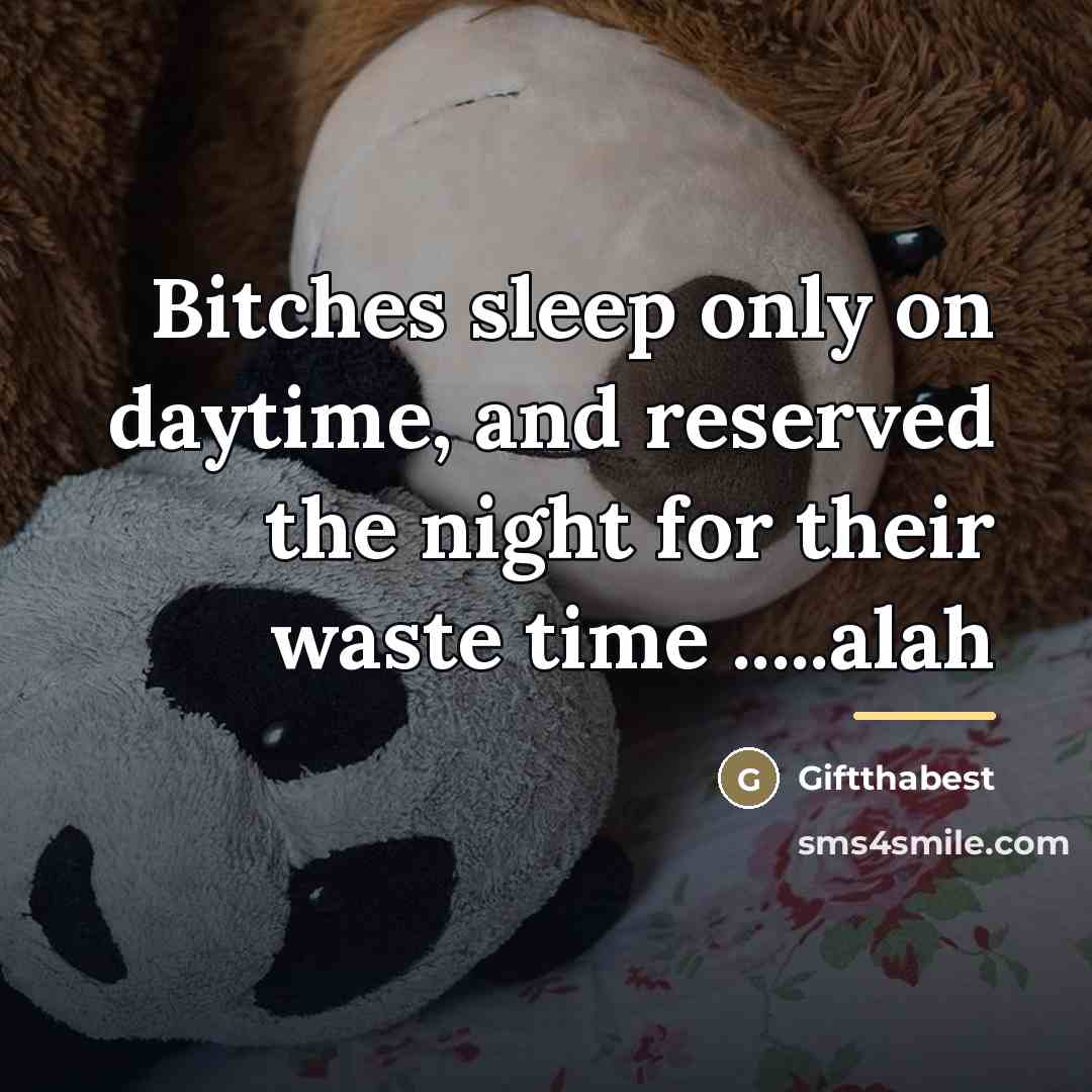 “Bitches sleep only on daytime, and reserved the night for…” quote by Giftthabest