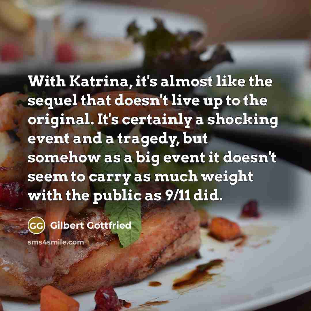 “With Katrina, it's almost like the sequel that doesn't live…” quote by Gilbert Gottfried