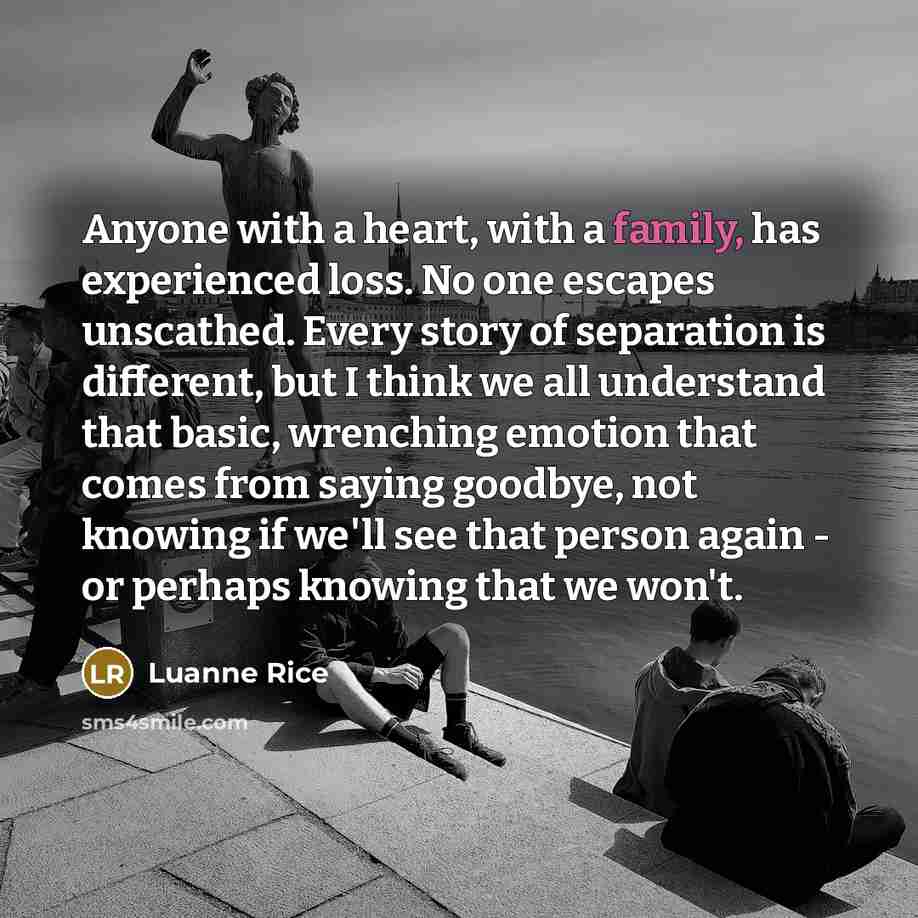 “Anyone with a heart, with a family, has experienced loss.…” quote by Luanne Rice