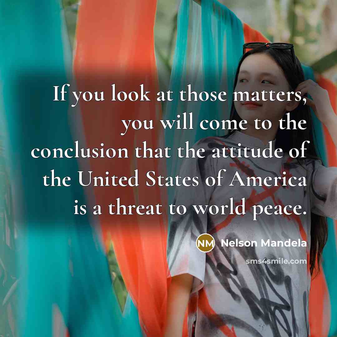 “If you look at those matters, you will come to…” quote by Nelson Mandela